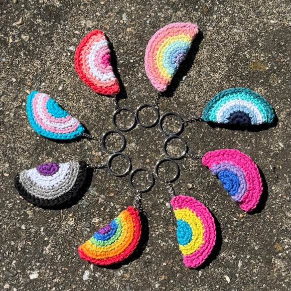 Handmade Cotton Pride Themed Fidget Keychains - Picture 1 of 5